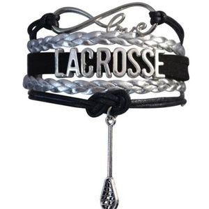 Lacrosse Bracelet - Silver & Black